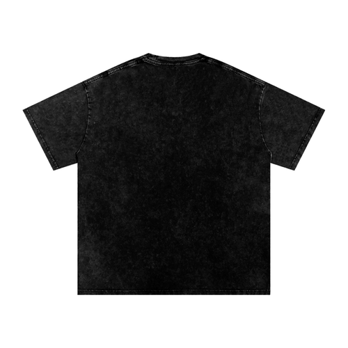 "Rockvolution" | Snow Washed Oversized Cotton T-Shirt [Dark]