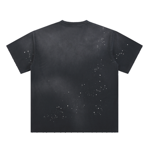 "Fist My Bump" | Hand-Frayed Sunfade Paint Splatter T-Shirt