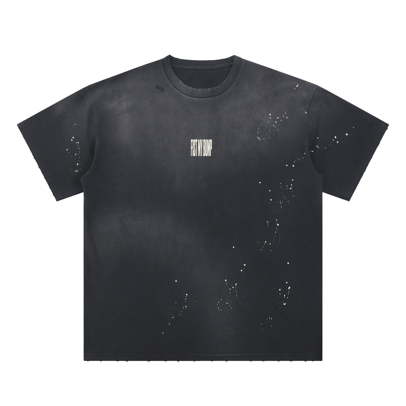"Fist My Bump" | Hand-Frayed Sunfade Paint Splatter T-Shirt